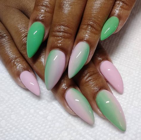 Pink And Green Nails Design, Aka Nails, Everyday Nails, Opi Polish, Green Nail Designs, Nail Bar, Nail Shop, Nails Inspo, Nail Technician