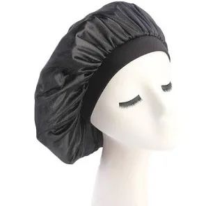 Black Bonnet, Sleeping Cap, Sleep Hat, Two Pieces Set Outfits, Silk Bonnet, Bonnet Cap, Satin Bonnet, Hair Bonnet, Woman Personality