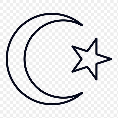 Islamic crescent moon and star symbol design element | free image by rawpixel.com / NingZk V. Islamic Moon And Star, Star Symbol Design, Moon Outline, Traditional Tattoo Woman, Crescent Moon Art, Wave Stencil, Star Symbol, Islam Ramadan, Star Outline