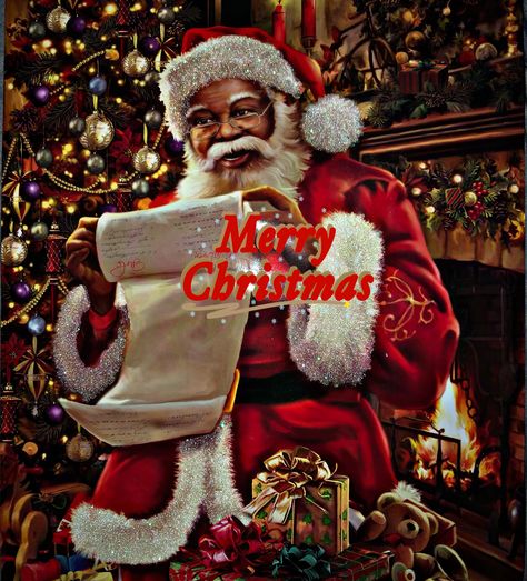 Black Christmas Cards, Black Santa Claus, African American Holidays, African Christmas, Merry Christmas Pictures, Santa Wreath, Christmas Message, Merry Christmas Images, Merry Christmas Wishes