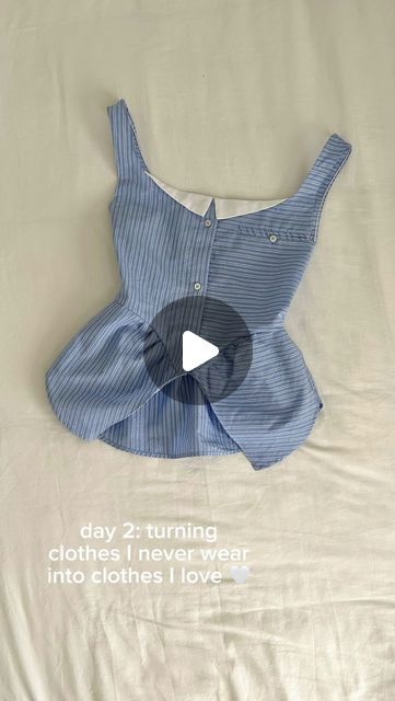 22K views · 4.7K likes | kaitlyn on Instagram: "Button-up shirt → Vivienne Westwood inspired top 🪐 Do you prefer the before or after?   #upcycling #upcycledfashion #upcycled #transformation #viviennewestwood #thriftflip #sewing #sewingproject #fashion" Sewing Projects Blouse, Button Up Top Pattern, Resewing Shirt, How To Make A Loose Top Fitted, Diy Top From Shirt, Cool Upcycling Ideas, Thrift Flip Button Up, Sewing Patterns Upcycling, Shirt To Top Diy