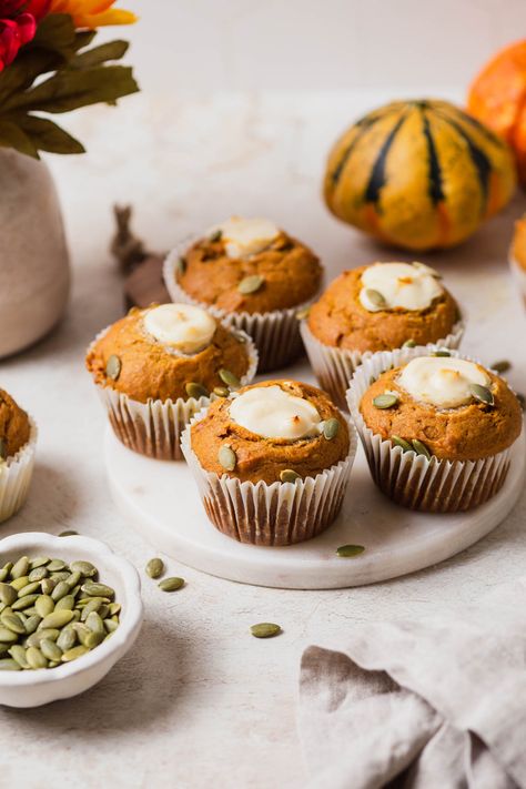 Moist and fluffy these Starbucks copycat Pumpkin Cream Cheese muffins are better than Starbucks. Pumpkin muffins laced with spices and filled with a sweet cream cheese filling they're simple to make and so delicious! Starbucks Muffins Copycat, Starbucks Pumpkin Muffins, Starbucks Pumpkin Cream Cheese Muffins, Starbucks Muffins, Sweet Cream Cheese Filling, Pumpkin Cream Cheese Muffins, Pumpkin Cream Cheese, Pancakes And Bacon, Copycat Starbucks