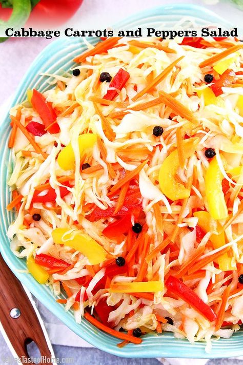 Marinated Salad Recipes, Marinated Cabbage, Peppers Salad, Cucumber Bites Appetizers, Marinated Salad, Crab Salad Recipe, Carrot Salad Recipes, Cabbage Salad Recipes, Make Ahead Salads