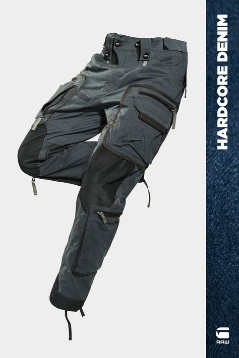 These cargo pants are inspired by military cargo pants, visible through the shaped waistband with broad button closed belt loops and widened zipper fly. The upper legs show detailed pockets with multiple compartments. Durable canvas is applied at the knees and lower legs for reinforcement. These relaxed cargo pants show additional pockets at the lower leg and a hidden tape at the leg hems, to allow for a more tapered fit. These E Combat cargo pants are part of the Exclusives collection, where t… Combat Cargo Pants, Cargo Pants Grey, Survival Clothing, Military Cargo Pants, Tactical Cargo Pants, Combat Pants, Lower Leg, Cargo Pants Men, G Star Raw