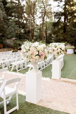 Ivory Decor, Wedding Pillars, Wedding Locations California, Blush Wedding Decor, Tented Reception, Aisle Flowers, Tent Reception, Wedding Ceremony Flowers, Wedding Inside