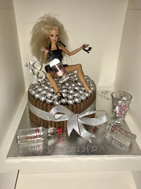 18th Bday Cake For Girl, 18th Birthday Cake Barbie, Cakes For 18th Birthday, Drunk Barbie Cake 18th, Drunken Barbie Cake, 21st Birthday Cake Barbie Funny, Drunk Barbie Cake, Barbie Birthday Cake, 18th Cake