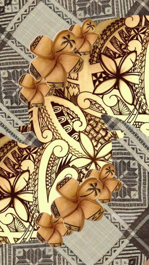 Plumeria Tattoo, Polynesian Art, Hawaiian Floral Print, Hawaiian Tattoo, Polynesian Designs, Polynesian Culture, Cartoon Character Pictures, Maori Tattoo, Island Design