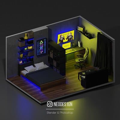 Cyberpunk Room, Male Bedroom Ideas, Gaming Bedroom, Small Game Rooms, Mens Bedroom Decor, Black Bedroom Design, Chill Room, Video Game Room Design, Deco Studio