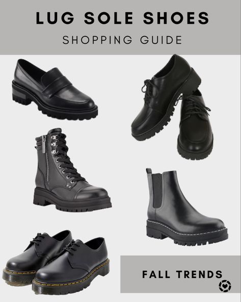 Boots shoes and loafers Lace Up Shoes Outfit, Black Chelsea Boots, Sole Shoes, Fall Fashion Trends, Lug Sole, Dr. Martens Boots, Fall Trends, Lace Up Shoes, Shoe Shop