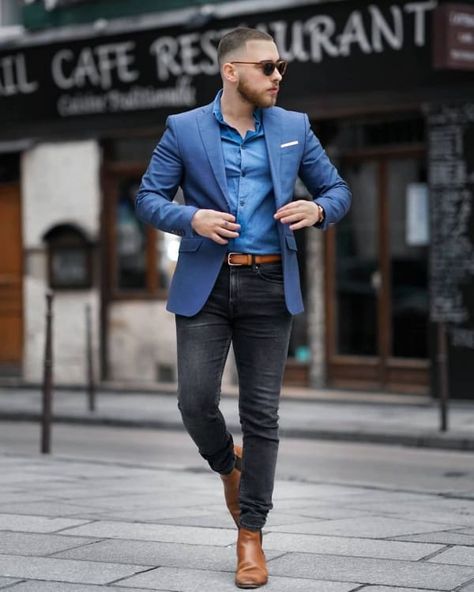 What To Wear With A Blue Blazer? – 35 Men’s Blue Blazer Outfit Ideas Blue Sports Coat Outfit Men, Blue Sport Coat Outfit, Dark Blue Blazer Outfit, Blue Jacket Outfits, Sports Coat Outfit Men, Blue Jacket Outfits Men, Blue Shirt Outfit Men, Sports Coat And Jeans, Navy Blue Blazer Outfit