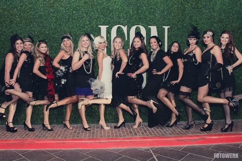 Love this idea! Roaring 20's Style Bachelorette party! Roaring 20s Bachelorette Party, Gatsby Bachelorette, Roaring 20s Birthday, 20s Theme, Theme Bachelorette Party, Lingerie Bachelorette, Roaring 20s Wedding, New Orleans Bachelorette, Roaring 20s Fashion