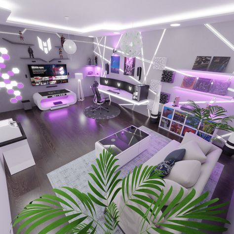 Gamer Room Design, Gaming Room Ideas, Set Up Gamer, Games Room Inspiration, Gaming Bedroom, Gamer Bedroom, Small Game Rooms, Computer Gaming Room, Gamer Room Decor