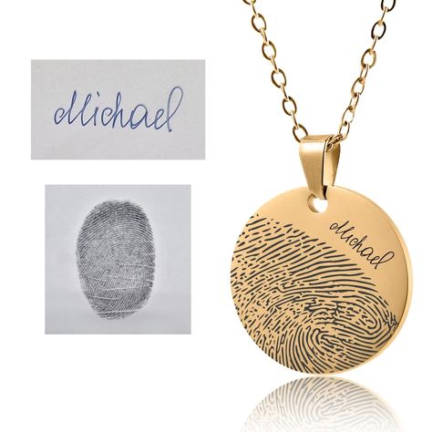 Fingerprint Necklace With Handwriting, Sympathy Gift, Grief Gift, Laser Engraved Custom Jewelry, Personalized Memorial Keepsake Gift - Etsy Fingerprint Memorial Keepsake, Fingerprint Jewelry Memorial, Dark Writing, Fingerprint Necklace, Thumb Prints, Fingerprint Jewelry, Jewelry Personalized, Memorial Keepsakes, Memorial Jewelry