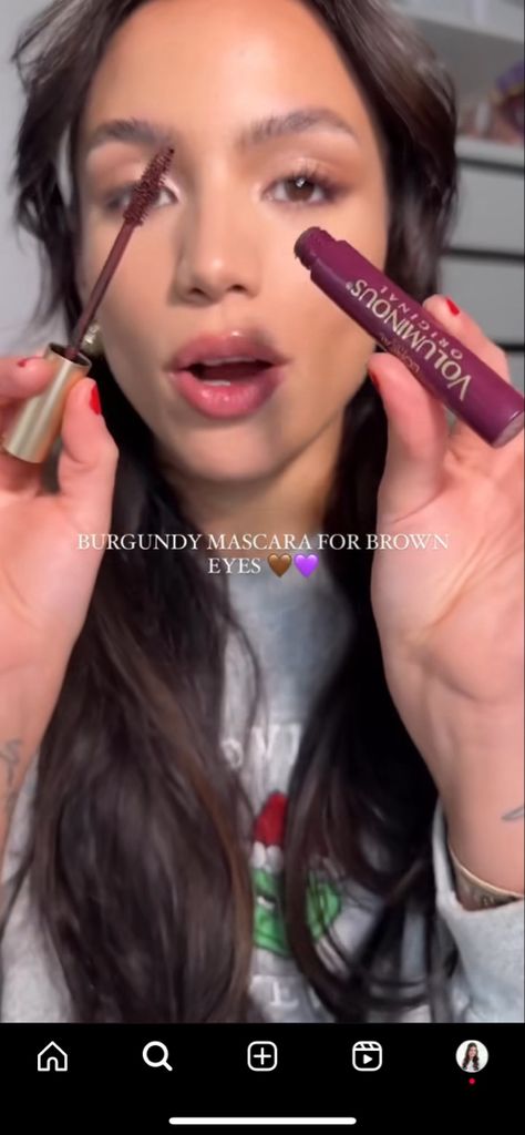 Burgundy Mascara Brown Eyes, Burgundy Mascara, Brown Mascara, Brown Eyes, Makeup, Quick Saves, Make Up