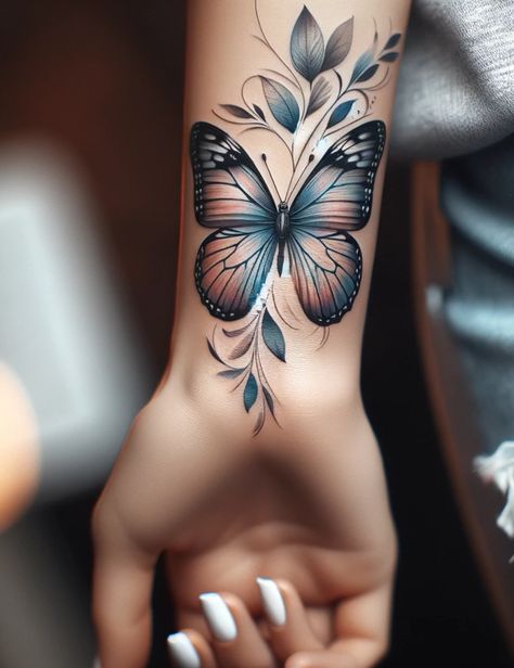 Butterfly Quote Tattoo Ideas, Tattoo Of Butterflies, Women Sleeve Tattoo Ideas Nature, Inner Shoulder Tattoos For Women, Pretty Forearm Tattoos For Women, Unique Half Sleeve Tattoos For Women, Forarm Tattoos For Women, Shoulder Tats For Women, Womens Arm Tattoos