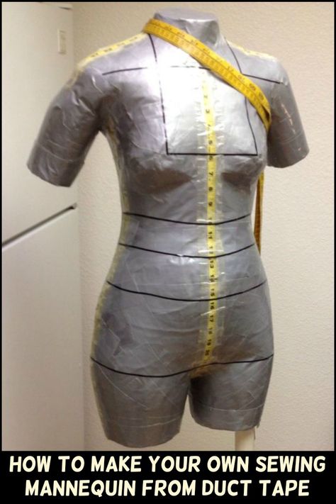 Making Your Own Dress is Made Easier With This DIY Duct Tape Sewing Mannequin Dress Form Mannequin Diy, Krampus Costume, Duct Tape Clothes, Diy Mannequin, Diy Dress Form, Mannequin Diy, Sewing Mannequin, Duct Tape Dress, Sew Tutorials