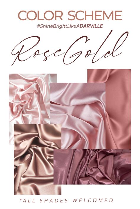 Champagne Rose Wedding Colors, Rose Gold Wedding Theme Color Schemes Colour Palettes, Spring Wedding Ideas Colors Bridesmaid Dresses, Bridesmaid Color, Rose Gold Palette, Wedding Theme Color Schemes, Wedding Motifs, Vestidos Color Rosa, Vintage Instagram