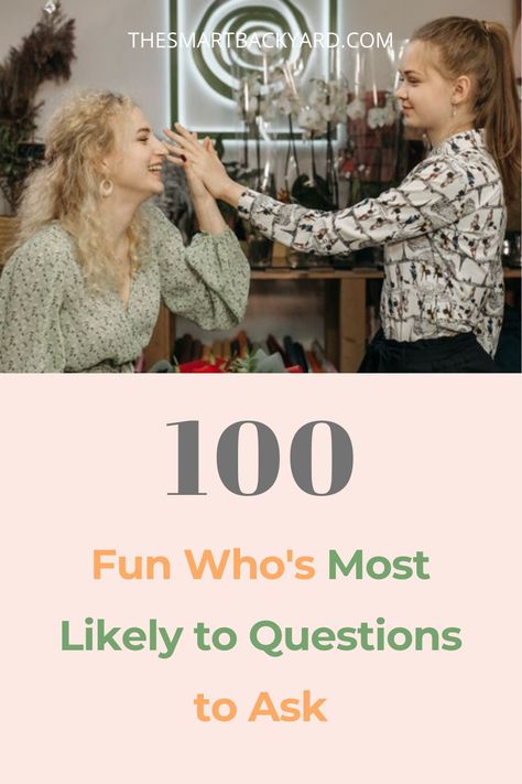 Have you played this questions game yet? Have a look at these who's most likely to questions and commands and let me know what you think. Whose Most Likely To, Who’s More Likely To Questions, Who Is Most Likely To Questions Game, Whos Most Likely To Questions, Who's Most Likely To Questions, Most Likely To Questions, First Date Questions, Flirty Questions, Questions To Ask Your Boyfriend