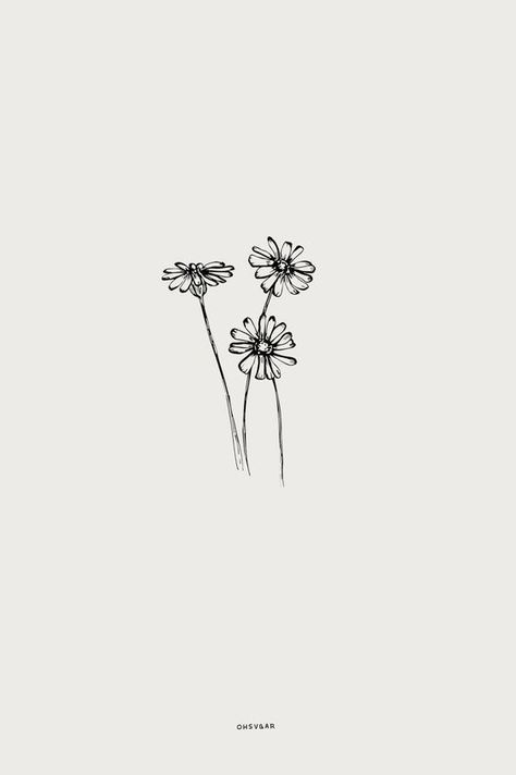 Continuous Line Tattoo, Henne Tattoo, Orca Tattoo, Hamsa Tattoo, Daisy Tattoo, Small Flower Tattoos, Inspiration Tattoos, Tiny Tattoo, Flower Tattoo Designs