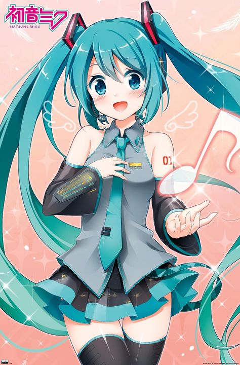 Hatsune Miku Poster, Miku Poster, Kawaii Posters, Outfit Ideas Anime, Modern Design Ideas, Cute Bedroom, Push Pins, Trends International, Music Note