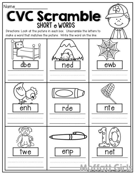 Cvc Worksheets Kindergarten, Kindergarten Word Families, Short E Words, Education Worksheets, Unscramble Words, Phonics Cvc, Cvc Worksheets, Cvc Words Worksheets, Cvc Words Kindergarten