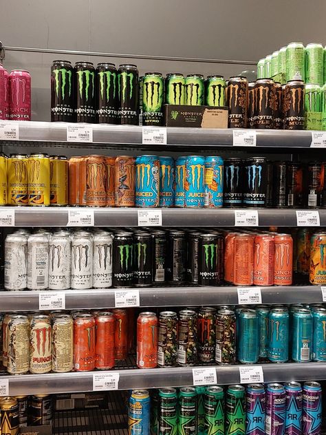 Monster Drink, Drink Shelf, Monster Room, Monster Wall, Skateboard Aesthetic, Happy Drink, Monster Energy Drink, Hydrating Drinks, Love Monster