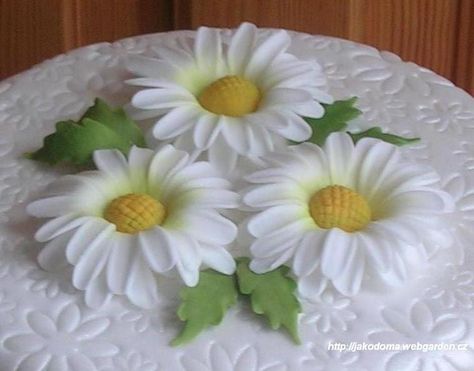 Fondant Daisies in “Flowers” — Photo 1 of 7 (easy daisy tutorial) Daisy Tutorial, Deco Cupcake, Daisy Cake, Sugar Paste Flowers, Sugar Flowers Tutorial, Fondant Flower Tutorial, Daisy Cakes, Icing Flowers, Fondant Tutorial