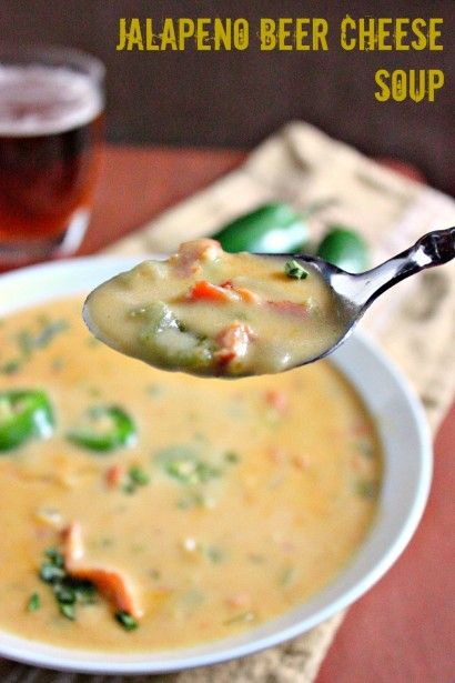 Jalapeno Beer Cheese Soup | this site has tons of great recipes! Beer Cheese Soup, Beer Cheese Soups, Beer Bacon, Jalapeno Recipes, Beer Cheese, No Sugar Foods, Cheese Soup, Soup And Sandwich, Delicious Soup