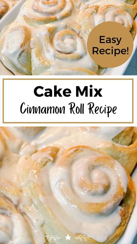 Cake Mix Cinnamon Rolls, Cinnamon Roll Bake, Cinnamon Roll Cake, Cinnamon Rolls Homemade, Easy Cinnamon, Roll Recipe, Cinnamon Rolls Recipe, Cake Mix Recipes, Sweet Roll