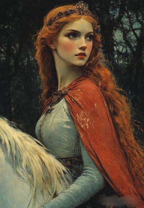 Goddess Rhiannon, Horse Goddess, Medieval Prince, Irish Goddess, Seventh Son, Pre Raphaelite Art, Medieval Woman, Celtic Goddess, Rennaissance Art