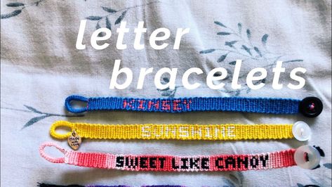 Friendship Bracelets With Names, Friendship Bracelet Tutorial, How To Make Letters, Friendship Bracelets Easy, Friendship Bracelet Patterns Easy, Cute Friendship Bracelets, Yarn Bracelets, Friendship Bracelets Tutorial, Embroidery Bracelets