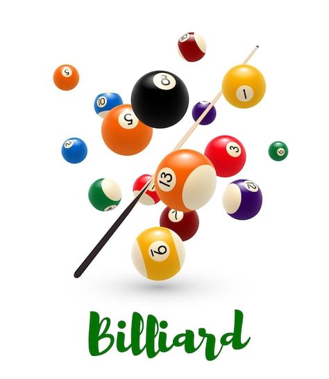 Vector billiard pool ball cue poster for... | Premium Vector #Freepik #vector #billiard-ball #snooker #snooker-table #billiard Che Guevara Art, Snooker Balls, Pool Ball, Trick Shots, Billiards Pool, Salalah, Game Icon, Graphic Design Advertising, Pool Table