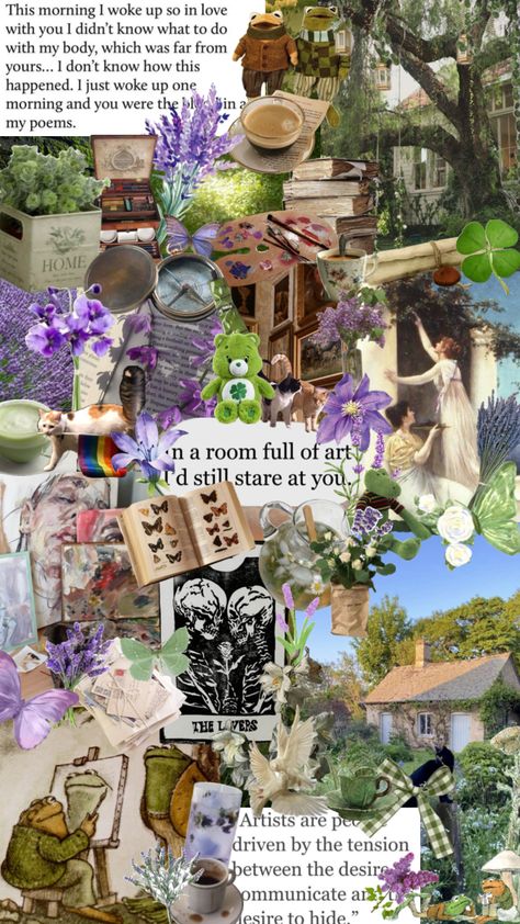 The poet who just realized they’re in love with their roommate X The painter who has been pining for their roommate from the start #queer #cottagecore #lavender #artist #poet #flowers #love #green Queer Cottagecore, Flowers Love, The Poet, The Painter, The Start, Banners, Painter, Lavender, In Love