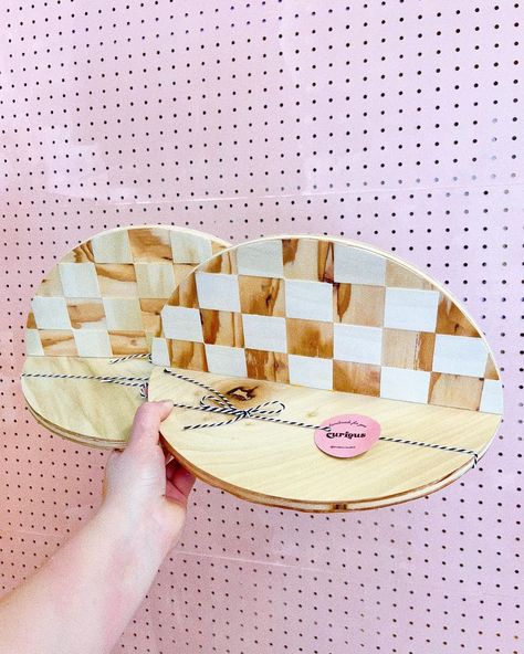 Curious ✨ Wall Shelf Shop 🌼 on Instagram: “Just restocked a few Arch Checkered Shelves in Natural! ✨👀 Urban Outfitters may have copied this design from me but hey, nothing beats the…” Diy Checkered Wall, Booth Display Ideas, Booth Display Ideas Diy, Checkered Wall, Hat Bar, Wall Shelf Decor, Booth Display, Happy Dance, Eclectic Interior