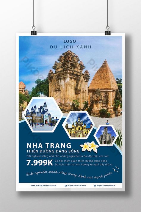 nha trang tourist travel poster to attractive paradise worth living Travel Advertising Design, Travel Brochure Design, Travel Advertising, Travel Poster Design, Tourism Poster, Travel Ads, Graphic Design Flyer, Leaflet Design, Palette Art