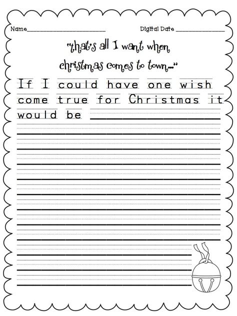 Polar Express Worksheets, 1st Grade Writing Prompts, Printable Writing Prompts, Polar Express Activities, Christmas Writing Activities, Teaching Worksheets, Teaching Holidays, Christmas Lesson, 2nd Grade Writing