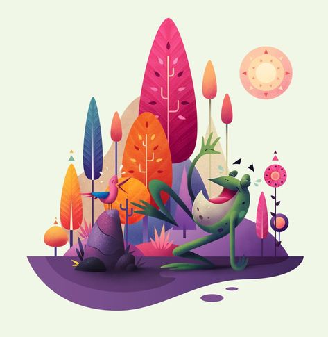 5 brilliant examples of artwork created in Affinity Designer - Twine Blog Vector Graphics Illustrations, Raster Graphics, Flat Design Illustration, Affinity Photo, Affinity Designer, A Frog, Digital Art Illustration, Art And Illustration, Children Illustration