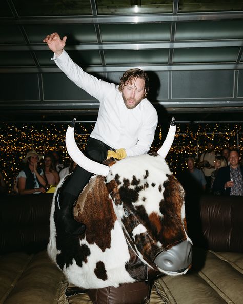 Lynsey & Chris - one of the funnest day’s to be apart of. Personally, I think everyone needs a mechanical bull at their wedding. Venue: @azuridgeweddings Videographer: @brennafilms Planner: @jodymcbeath Hair: @hairbykeltie Makeup: @beautymarkpro Florist: @modernflowerstories Mechanical Bull Wedding, Mechanical Bull