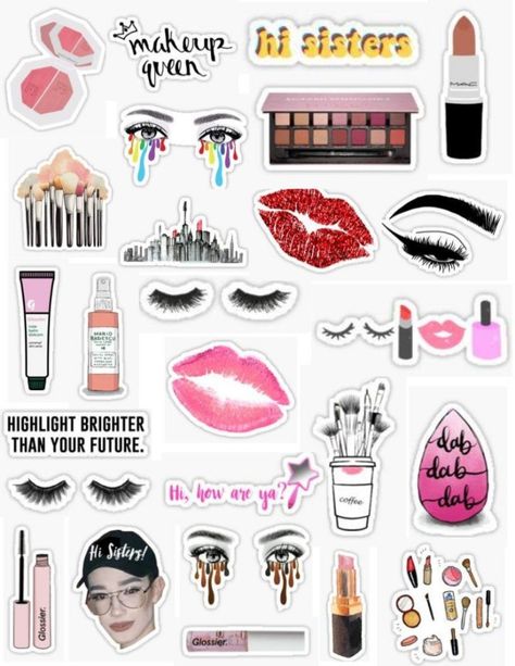 Lip Gloss Stickers, Stickers Trendy, Beauty Stickers, Stickers Makeup, Makeup Wallpaper, Makeup Stickers, Find Your Aesthetic, Iphone Stickers, Eyelashes Makeup