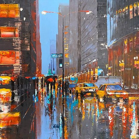 Paul Kenton on Instagram: “Evening Stroll in New York.. www.paulkenton.com #artist #art #painting #paintinginoils #oilpainting #britishartist #artlovers #artbuyers…” New York Oil Painting, New York Abstract Painting, Paul Kenton Artist Research Page, Surroundings Art Gcse, Places And Spaces Gcse Art, Art Mindmap, Oil Painting City, Paul Kenton, Transport Art