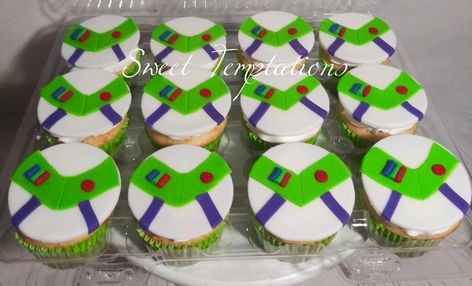 Buzz Cupcakes Toy Story, Buzz Lightyear Birthday Cupcakes, Buzz Light Year Cake Pops, Buzz Lightyear Cupcake Cake, Lightyear Cupcakes, Buzz Cupcakes, Buzz Light Year Cupcakes, Buzz Light Year Cookies, Buzz Lightyear Cupcakes