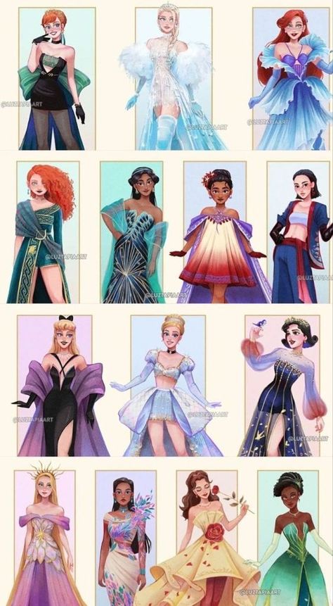 Repunzal Outfits, Modern Disney Princess Dresses, Disney Princess Modern Dress, Disney Princess Dress Ideas, Disney Princess Dress Aesthetic, Bending Backwards Pose Drawing, Dress That Looks Like A Flower, Disney Princess Dress Drawing, How To Draw A Princess Dress