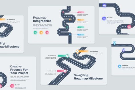 Roadmap Infographics PowerPoint Roadmap Illustration, Roadmap Design, Roadmap Infographic, Design Software, Clean Modern, Presentation Template, Software Design, Graphic Design Art, Google Slides