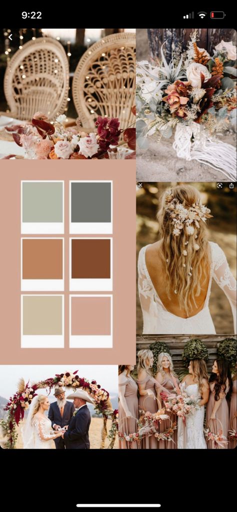 Terracotta And Blush Wedding Palette, Desert Wedding Palette, Terracotta Spring Wedding Palette, Desert Sunset Color Palette Wedding, Rosey Sunset Color Palette Wedding, Rust Color Schemes, Sage Wedding Colors, Pink Table Settings, Pallet Wedding