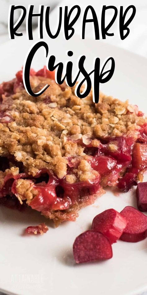 Strawberry Rhubarb Crisp Recipe, Easy Rhubarb Recipes, Rhubarb Crisp Recipe, Rhubarb Desserts Recipes, Best Rhubarb Recipes, Rhubarb Recipes Crisp, Rhubarb Coffee Cakes, Strawberry Crisp, Strawberry Rhubarb Crisp