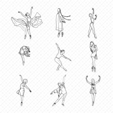 Flat Vector Ballet Dancers no.1 Minimalist Dancer Tattoo, Ballerina Tattoo Ideas, Tiny Dancer Tattoo, Dancer Tattoo Ideas, Ballet Dancer Tattoo, Dance Tattoos, Ballet Tattoo, Ballet Tattoos, Dancer Tattoo