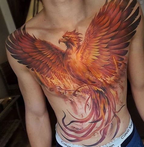 Some blue feathers for the arm? Tato Phoenix, Phoenix Bird Tattoos, Kunst Tattoos, Phoenix Tattoo Design, Tattoo Trend, Wolf Tattoo Design, Chest Tattoo Men, Stomach Tattoos, Celtic Tattoos