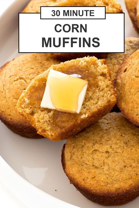 This delicious and easy Corn Muffins recipe is a great way to make cornbread in a easy-to-grab way. Perfect alongside soups and main courses, these keep and freeze really well. They are also perfect for school lunches! Best Corn Muffins, Cornbread Muffin Recipe, Homemade Corn Muffins, Corn Muffins Recipe, Cornbread Muffin, Cornbread Muffins Recipe, Best Cornbread Recipe, Cornmeal Muffins, Chef Savvy