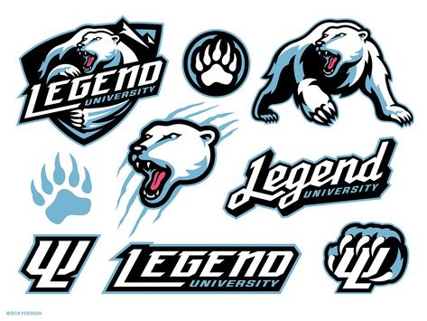 Dckydesign | Dribbble College Logo Design, Polar Bear Logo, Bear Logo Design, School Works, Nfl Logos, Football Logo Design, Mascot Logos, Sports Logo Inspiration, Sport Logo Design