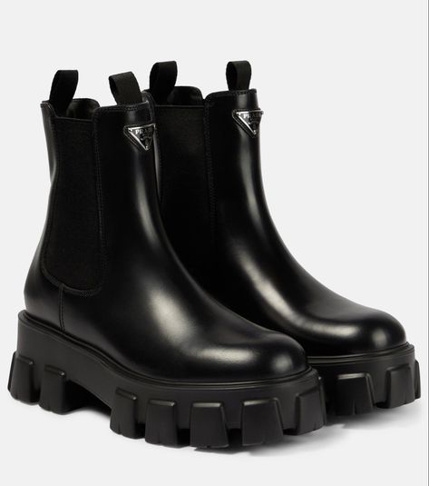 Wish List Items. Prada Monolith Brushed Leather Boots / Booties. Chunky Black Heels Style, Fashion, Outfit Inspo Inspiration. Designer Brands. Luxury Goods. Prada Monolith Boots, Gents Shoes, Botas Chelsea, Best Shoes For Men, Fancy Shoes, Best Running Shoes, Black Chelsea Boots, Leather Chelsea Boots, Prada Shoes